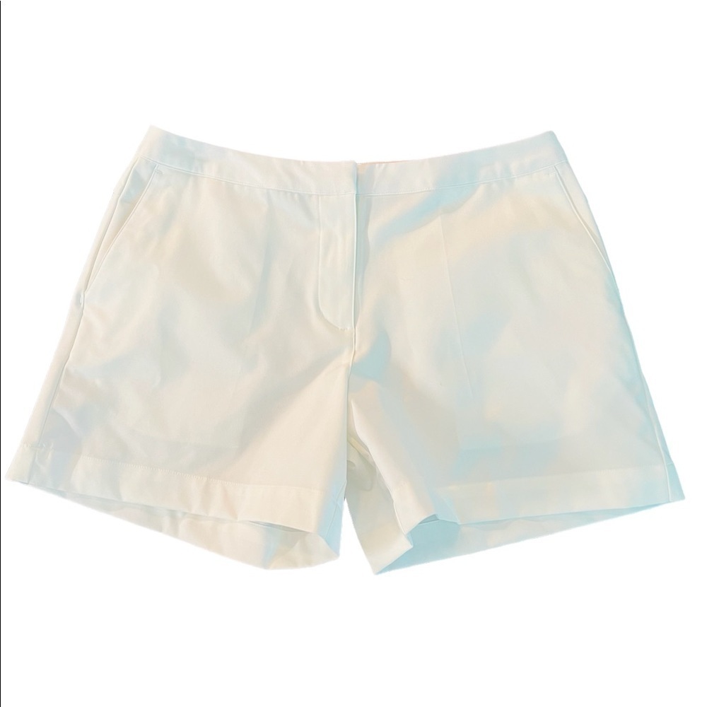 ADIDAS WOMENS WHITE ATHLETIC SHORTS SIZE 10